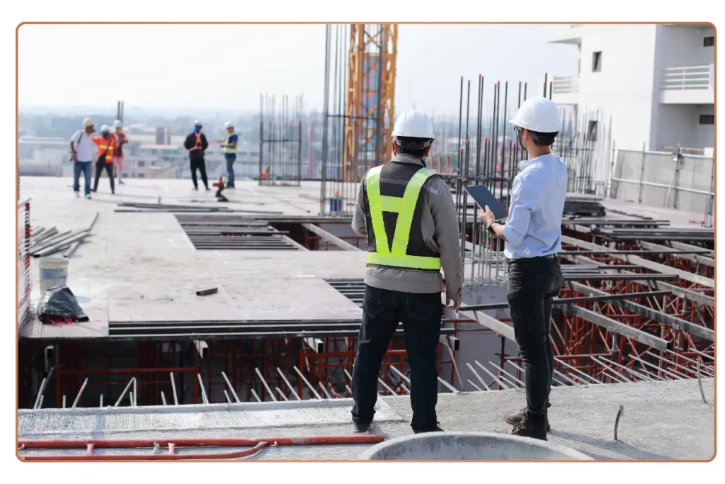 Construction workers working in a site